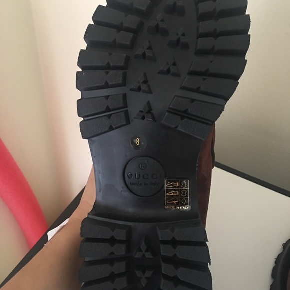 NEW GUCCI MEN'S BROWN SUEDE SHEARLING FUR HORSEBIT BOOTS/Loafer size G8/US 8.5 - Picture 8 of 9